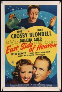 9m0515 EAST SIDE OF HEAVEN linen 1sh 1939 crooner Bing Crosby, sexy Joan Blondell, Mischa Auer, rare!