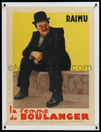 9m0379 BAKER'S WIFE linen French 24x32 1938 Marcel Pagnol's La femme du boulanger, art of Raimu!