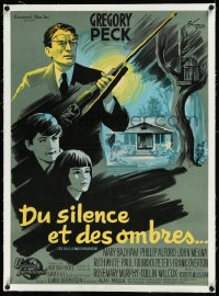 9m0391 TO KILL A MOCKINGBIRD linen French 22x30 1963 different Grinsson art of Peck & kids, very rare!