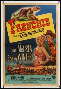 9m0535 FRENCHIE linen 1sh 1951 sexy lace-trimmed Shelley Winters with western sheriff Joel McCrea!