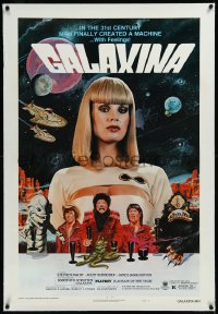 9m0539 GALAXINA linen style B 1sh 1980 Dorothy Stratten is a sexy man-made machine with feelings!