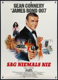 9m0020 NEVER SAY NEVER AGAIN linen German 33x47 1983 great Casaro art of Sean Connery as Bond 007!