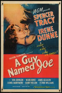 9m0563 GUY NAMED JOE linen 1sh 1944 World War II pilot Spencer Tracy loves Irene Dunne after death!