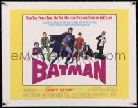 9m0424 BATMAN linen 1/2sh 1966 Adam West & Burt Ward, Meriwether, Romero, Meredith, Gorshin, rare!