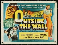 9m0430 OUTSIDE THE WALL linen 1/2sh 1950 Richard Basehart learned about Marilyn Maxwell in prison!