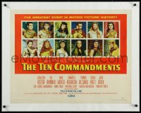 9m0433 TEN COMMANDMENTS linen B 1/2sh 1956 art of Charlton Heston & Yul Brynner, Cecil B. DeMille
