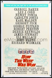 9m0587 HOW THE WEST WAS WON linen Cinerama int'l 1sh 1964 John Ford all-star western, possibly 1962!