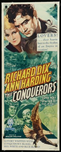 9m0414 CONQUERORS linen insert 1933 Richard Dix & Ann Harding, directed by William Wellman, rare!