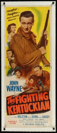 9m0415 FIGHTING KENTUCKIAN linen insert 1949 tougher & more romantic John Wayne + Oliver Hardy, rare!