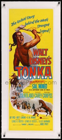 9m0421 TONKA linen insert 1957 Sal Mineo, Walt Disney, West's strangest legend, Native Americans!