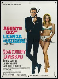 9m0132 DR. NO linen Italian 1p R1971 art of Connery as James Bond & sexy Ursula Andress in bikini!