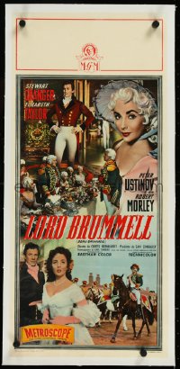 9m0395 BEAU BRUMMELL linen Italian locandina 1955 different montage with Elizabeth Taylor & Granger!