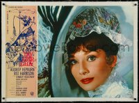 9m0403 MY FAIR LADY linen Italian 27x36 pbusta 1965 best close up of Audrey Hepburn in famous dress!