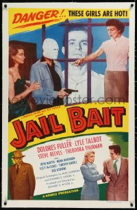 9m0594 JAIL BAIT linen 1sh 1954 Ed Wood cult classic, dangerous Dolores Fuller, Steve Reeves!