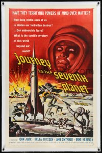9m0601 JOURNEY TO THE SEVENTH PLANET linen 1sh 1961 they have terryfing powers of mind over matter!