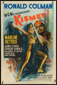 9m0609 KISMET linen style C 1sh 1944 art of sexy Marlene Dietrich as harem girl + Ronald Colman!