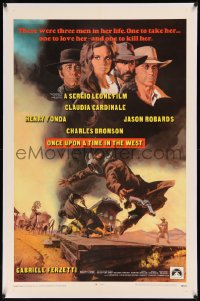9m0679 ONCE UPON A TIME IN THE WEST linen int'l 1sh 1969 Leone, Cardinale, Fonda, Bronson & Robards!