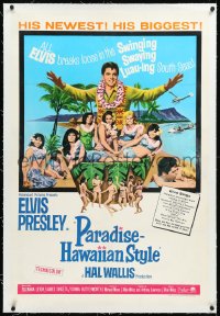 9m0685 PARADISE - HAWAIIAN STYLE linen 1sh 1966 Elvis in the swinging swaying luau-ing South Seas!