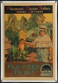 9m0686 PARAMOUNT BURTON HOLMES TRAVEL PICTURES linen 1sh 1918 Fiji Does Its Bit, great art, rare!