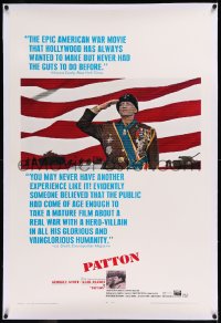 9m0688 PATTON linen 1sh 1970 General George C. Scott saluting, military World War II classic!