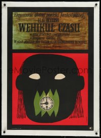 9m0247 TIME MACHINE linen Polish 23x33 1965 H.G. Wells, George Pal, cool different Stachurski art!