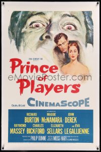 9m0706 PRINCE OF PLAYERS linen 1sh 1955 Richard Burton as Edwin Booth, greatest stage actor ever!