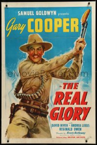 9m0719 REAL GLORY linen 1sh 1939 Gary Cooper, the story of a U.S. Army doctor's adventures!