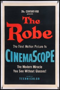9m0734 ROBE linen teaser 1sh 1953 1st motion picture in CinemaScope, miracle you see without glasses!