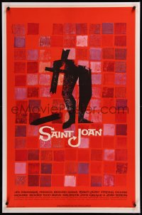 9m0739 SAINT JOAN linen 1sh 1957 Joan of Arc, directed by Otto Preminger, wonderful Saul Bass art!