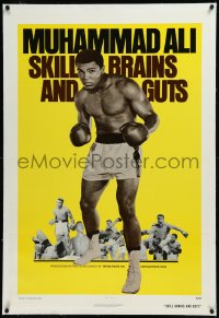 9m0749 SKILL BRAINS & GUTS linen 1sh 1975 best image of Muhammad Ali in boxing trunks & gloves raised!