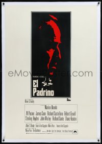 9m0249 GODFATHER linen South American 1972 Francis Ford Coppola, Marlon Brando, Fujita art, rare!