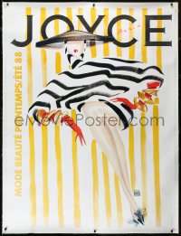 9m0060 JOYCE PARIS linen 47x63 French advertising poster 1988 cool Duncan art of fashion model, rare!