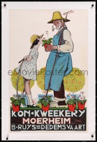 9m0177 KON KWEEKERY MOERHEIM linen 22x34 Dutch advertising poster 1930s Pieter van der Hem art, rare