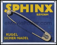 9m0183 SPHINX REFORM linen 28x36 German advertising poster 1910s Klaus Richter art of safety pin!