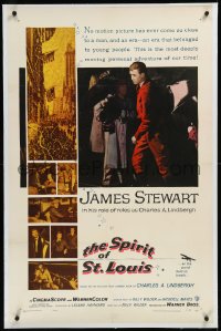 9m0761 SPIRIT OF ST. LOUIS linen 1sh 1957 James Stewart as aviator Charles Lindbergh, Billy Wilder!