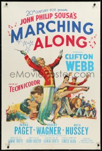 9m0766 STARS & STRIPES FOREVER linen int'l 1sh 1953 Clifton Webb as John Philip Sousa, Marching Along!