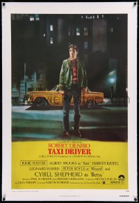 9m0776 TAXI DRIVER linen 1sh 1976 classic Peellaert art of Robert De Niro, directed by Martin Scorsese!