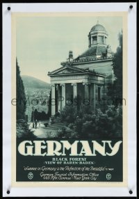 9m0208 GERMANY linen 20x30 German travel poster 1930s RDV, image of the Black Forest and Baden-Baden!