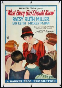 9m0825 WHAT EVERY GIRL SHOULD KNOW linen style B 1sh 1927 Patsy Ruth Miller w/ girls, ultra rare!