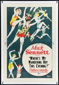 9m0827 WHERE'S MY WANDERING BOY THIS EVENING? linen 1sh 1924 great art of sexy flapper girls!
