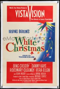 9m0829 WHITE CHRISTMAS linen 1sh 1954 Michael Curtiz musical Christmas classic, very rare!