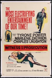 9m0832 WITNESS FOR THE PROSECUTION linen 1sh 1958 Billy Wilder, Tyrone Power, Marlene Dietrich!
