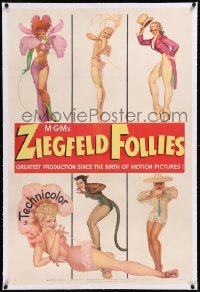 9m0837 ZIEGFELD FOLLIES linen style D 1sh 1945 wonderful George Petty artwork of six sexy showgirls!