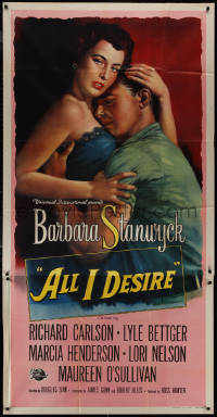 9p0184 ALL I DESIRE 3sh 1953 art of sexy Barbara Stanwyck & Richard Carlson, directed by Douglas Sirk