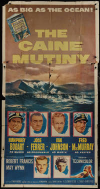 9p0192 CAINE MUTINY 3sh 1954 Humphrey Bogart, Jose Ferrer, Van Johnson & Fred MacMurray, cool art!