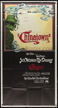 9p0195 CHINATOWN int'l 3sh 1974 art of Jack Nicholson & Faye Dunaway by Jim Pearsall, Roman Polanski
