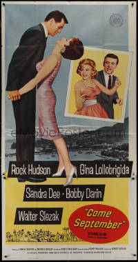 9p0197 COME SEPTEMBER 3sh 1961 Sandra Dee, sexy Gina Lollobrigida, Rock Hudson, Bobby Darin!