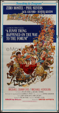 9p0209 FUNNY THING HAPPENED ON THE WAY TO THE FORUM 3sh 1966 Jack Davis art of Mostel & cast!