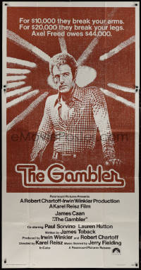 9p0210 GAMBLER int'l 3sh 1974 James Caan is a degenerate gambler who owes the mob $44,000!