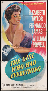9p0212 GIRL WHO HAD EVERYTHING 3sh 1953 sexy Elizabeth Taylor goes to the underworld for thrills!